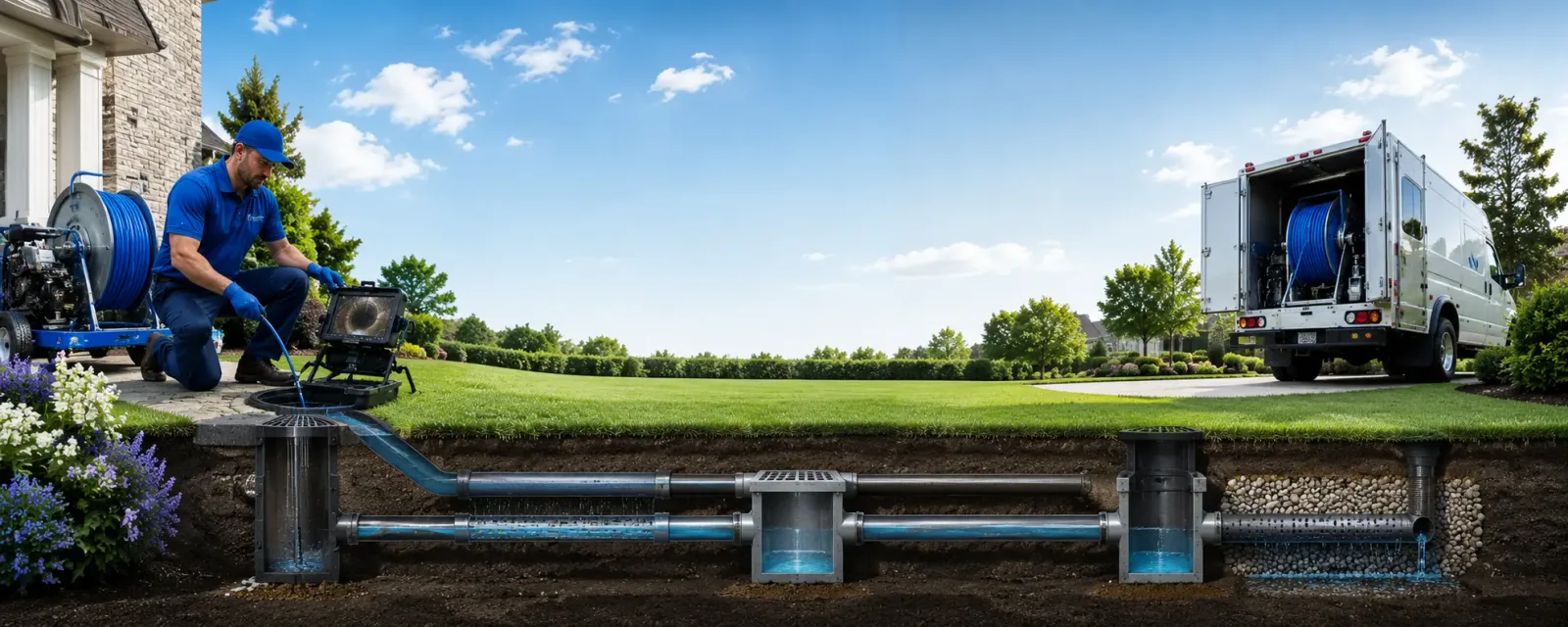Outdoor drain cleaning information for Stow, NY
